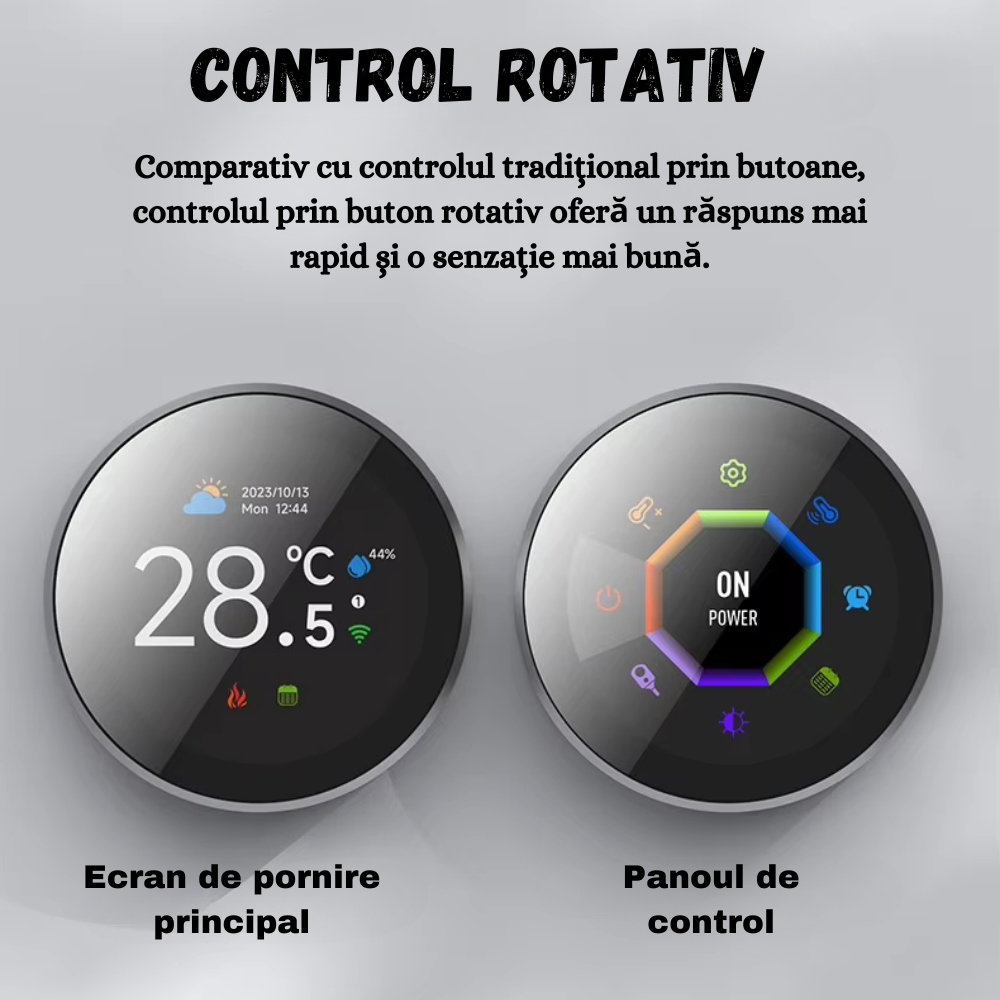 Termostat Inteligent WiFi Birai Negru – Tuya/Smart Life, Google Home & Alexa, Afișaj Tactil, Centrală Gaz - imagine produs