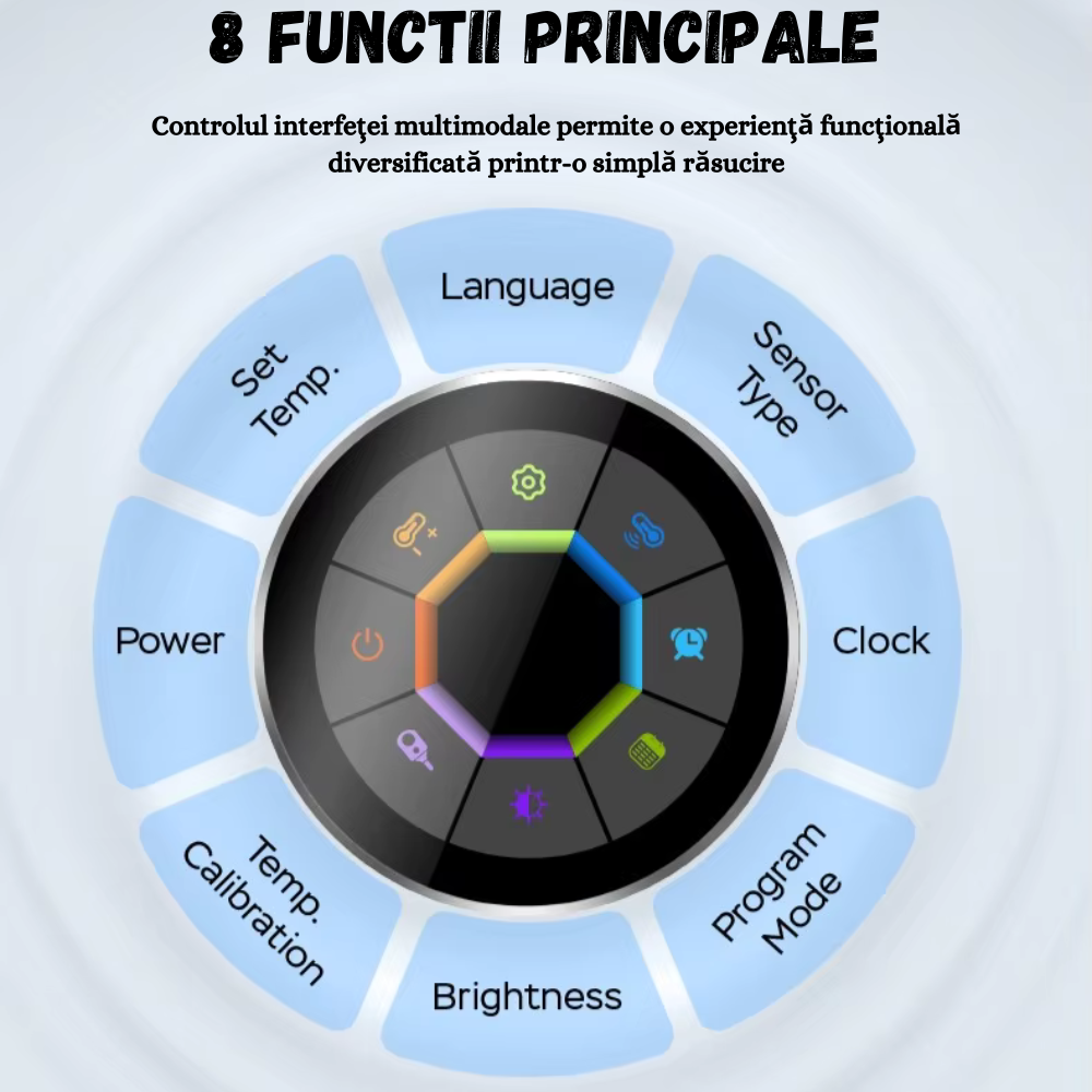 Termostat Inteligent WiFi Birai Negru – Tuya/Smart Life, Google Home & Alexa, Afișaj Tactil, Centrală Gaz - imagine produs