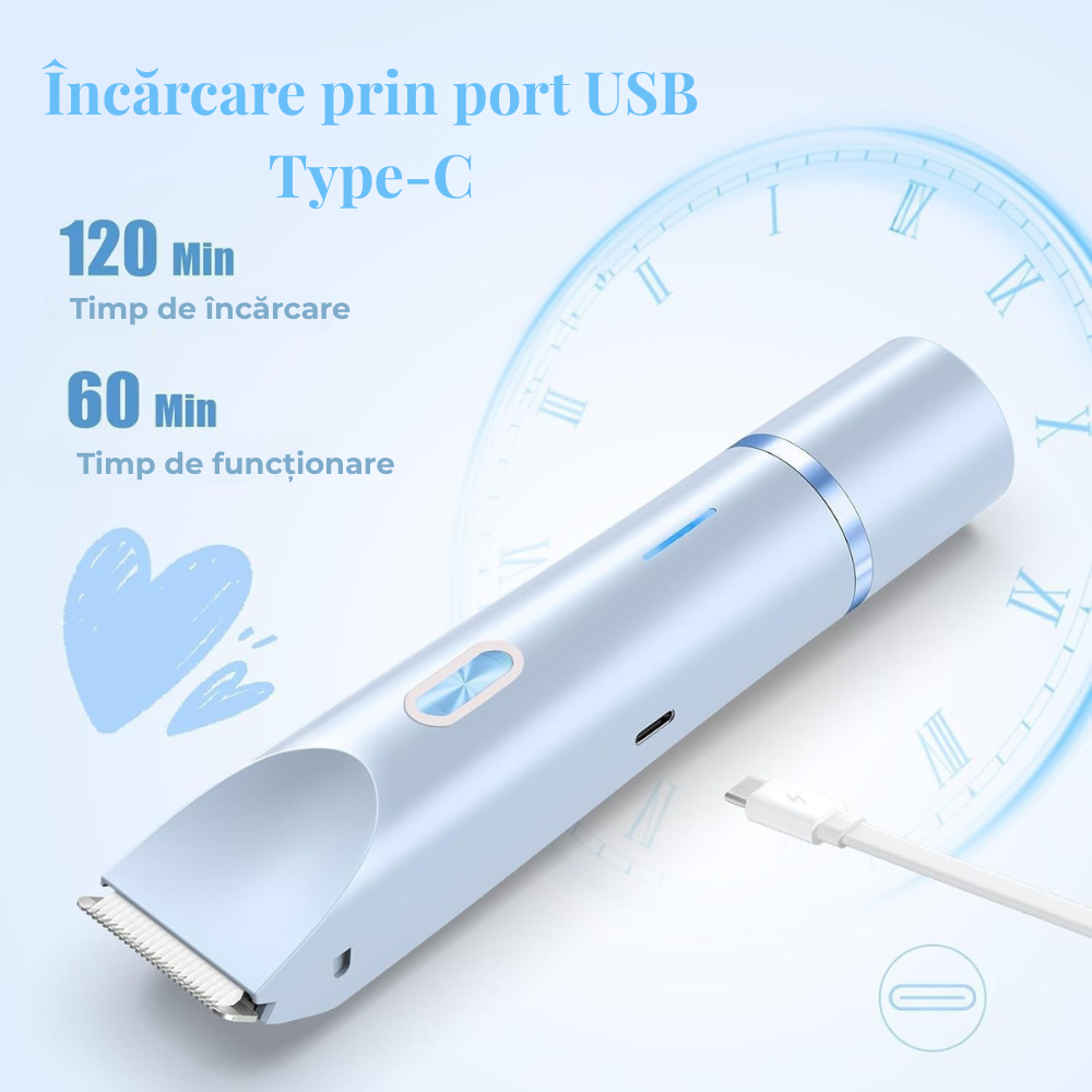 Epilator Electric 2 în 1 Birai LadyTrim Pro Albastru – Ras Delicat Femei, Picioare, Axilă, Zonă Intimă - imagine produs