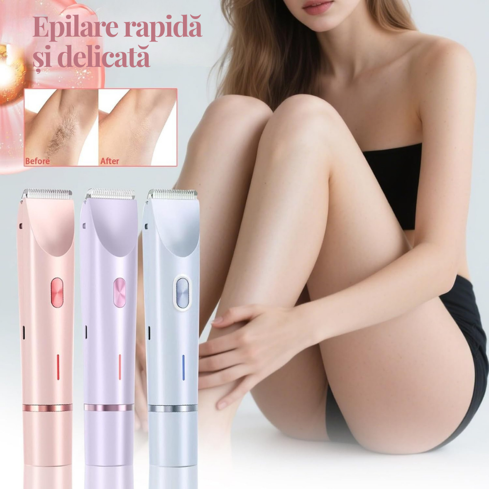 Epilator Electric 2 în 1 Birai LadyTrim Pro Albastru – Ras Delicat Femei, Picioare, Axilă, Zonă Intimă - imagine produs