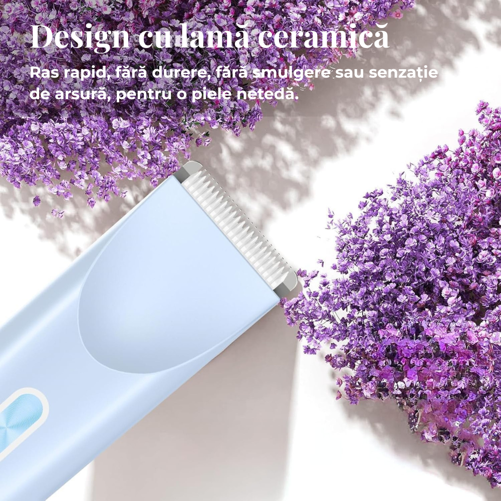 Epilator Electric 2 în 1 Birai LadyTrim Pro Albastru – Ras Delicat Femei, Picioare, Axilă, Zonă Intimă - imagine produs